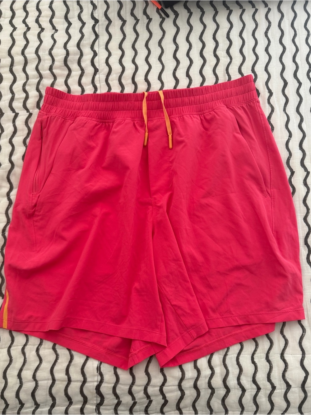 lululemon athletica Men’s Pace Breaker Athletic Shorts with Yellow Trim